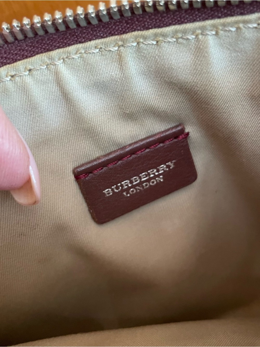 Burberry Mini Bag in Deep Plum with Silver Hardware